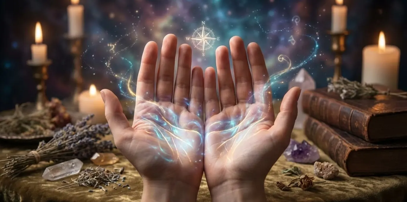 Palma de una mano abierta con luz lateral que marca las líneas
