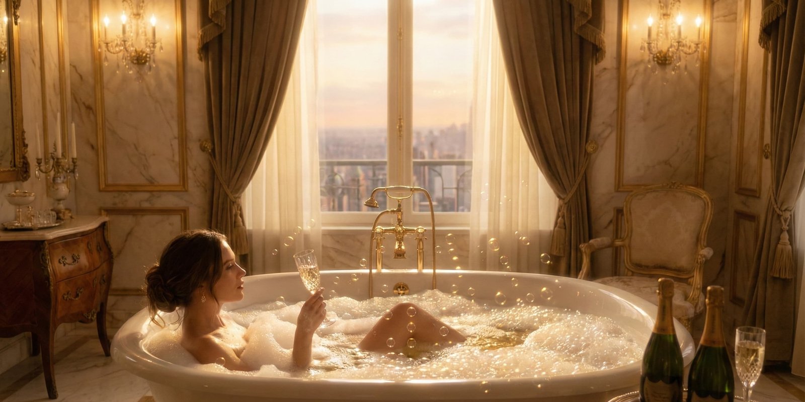 Baño de champagne para seducción: El ritual de lujo para el magnetismo real