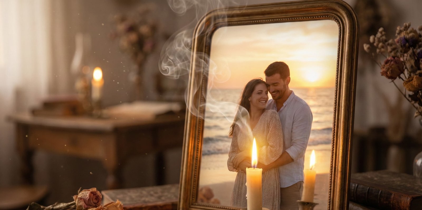 Ritual del espejo y la vela para verse juntos: Visualización y unión cuántica
